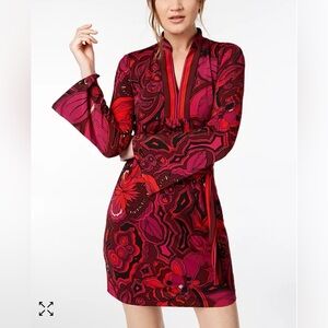 Trina Turk Joni Printed Bell Sleeve Dress Medium